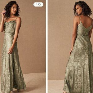 Jenny Yoo Anthropologie Dahlia Dress Size 19 Green Gray